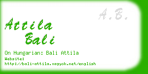 attila bali business card